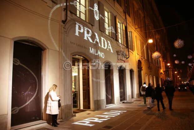 Projection pour le magasin Prada à Turin