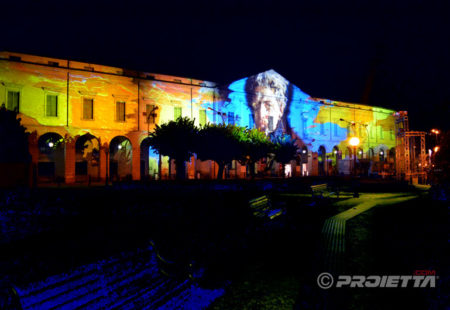 Projection du portrait de Giorgio Oprandi à Lovere